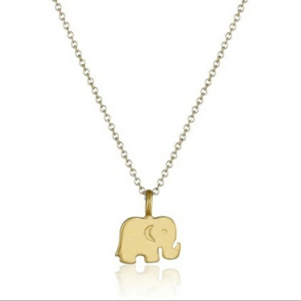 Gold Tone Elephant Good Luck Necklace